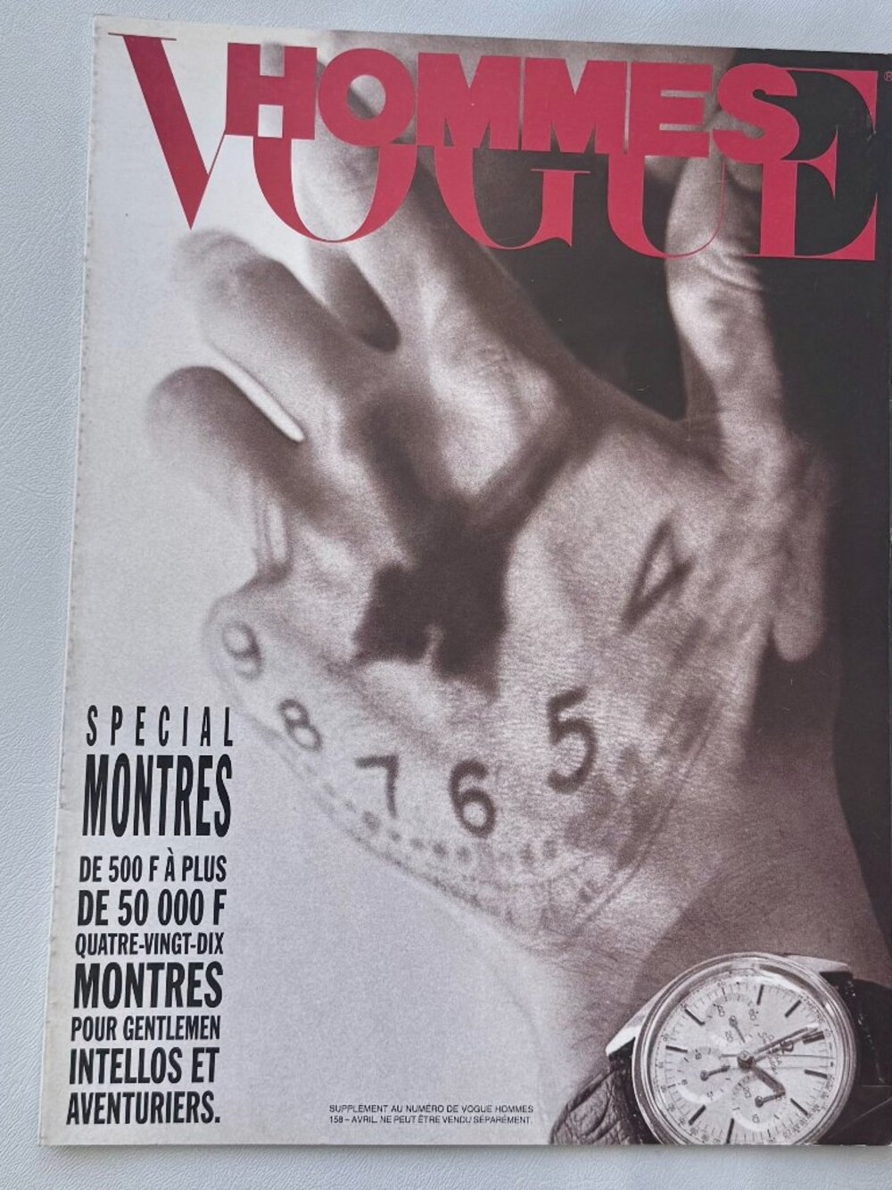 VOGUE Hommes 158 Avril 1993 Special Montres